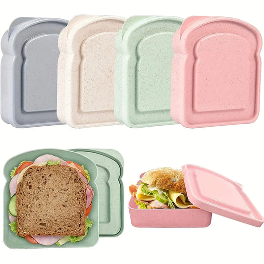 Boîte à bento réutilisable forme sandwich - 4 coloris